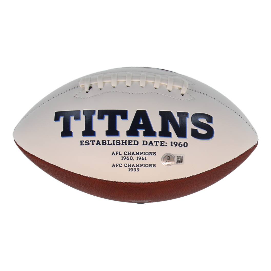 Chris Johnson Signed Titans Logo Football (Beckett) at PristineAuction.com Chris Johnson Signed Titans Logo Football (Beckett) at PristineAuction.com