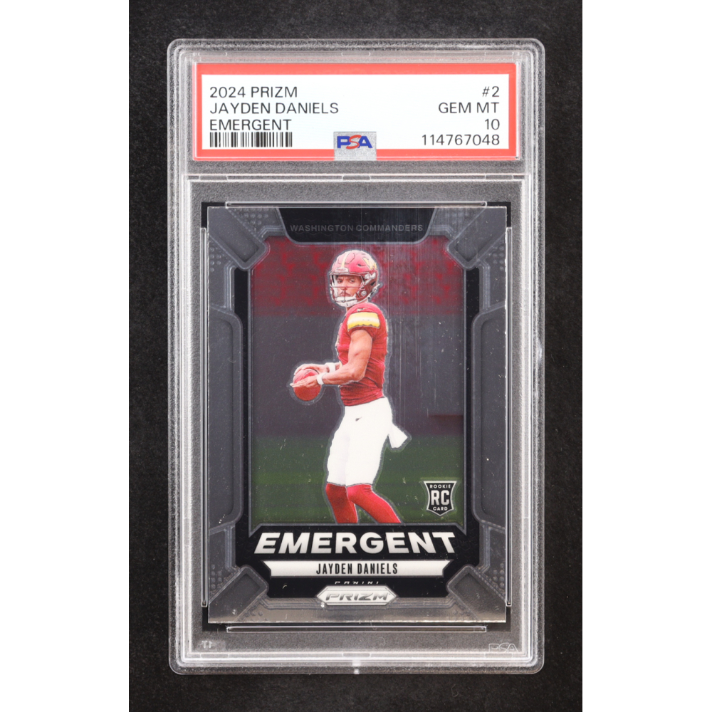Jayden Daniels 2024 Panini Prizm Emergent #2 RC (PSA 10) at PristineAuction.com