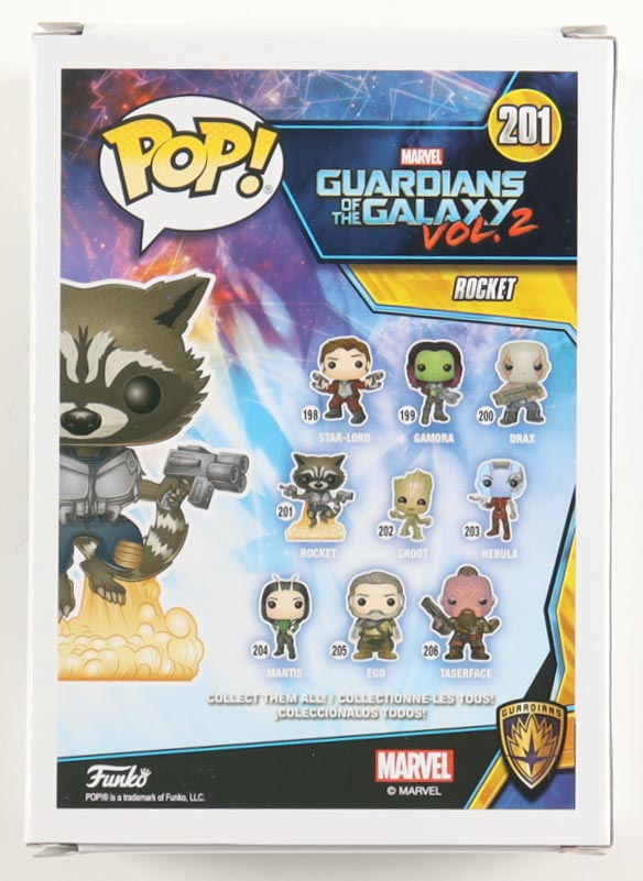 Bradley Cooper Signed "Guardians Of The Galaxy Vol. 2" #201 Rocket Bobble-Head Funko Pop! Vinyl Figure (Beckett) at PristineAuction.com Bradley Cooper Signed "Guardians Of The Galaxy Vol. 2" #201 Rocket Bobble-Head Funko Pop! Vinyl Figure (Beckett) at PristineAuction.com