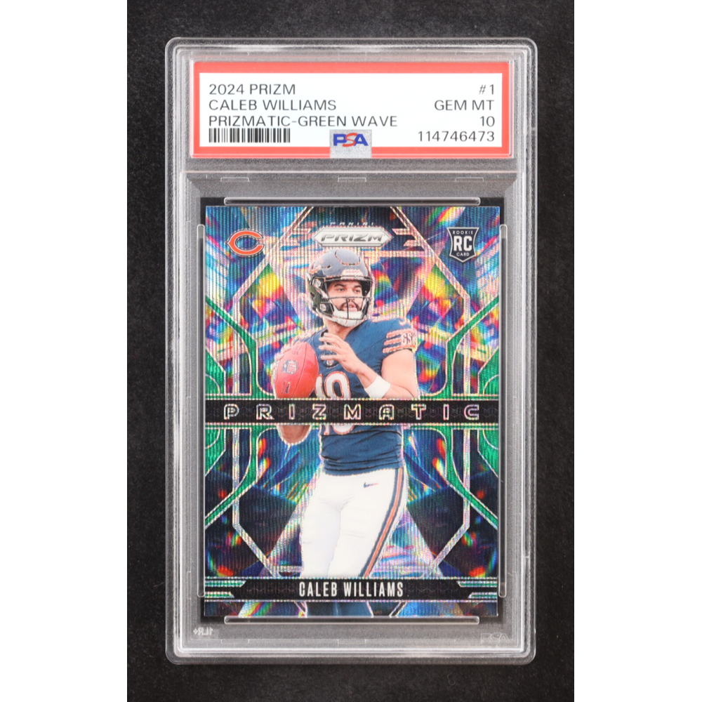 Caleb Williams 2024 Panini Prizm Prizmatic Prizms Green Wave #1 RC (PSA 10) at PristineAuction.com