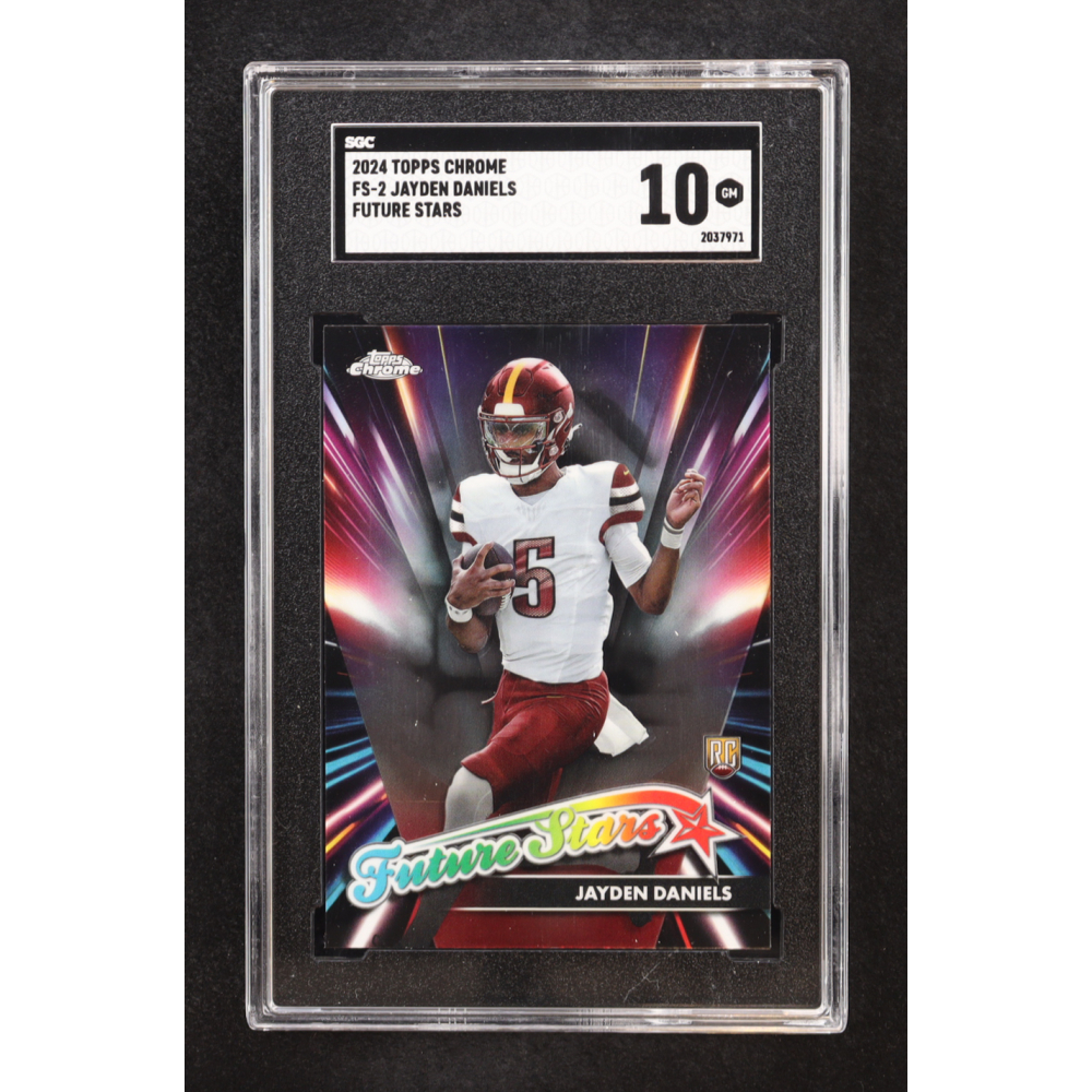 Jayden Daniels 2024 Topps Chrome Future Stars #FS2 RC (SGC 10) at PristineAuction.com