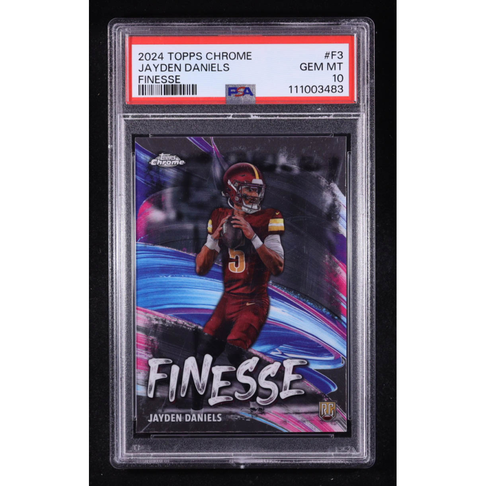 Jayden Daniels 2024 Topps Chrome Finesse #F-3 RC (PSA 10) at PristineAuction.com