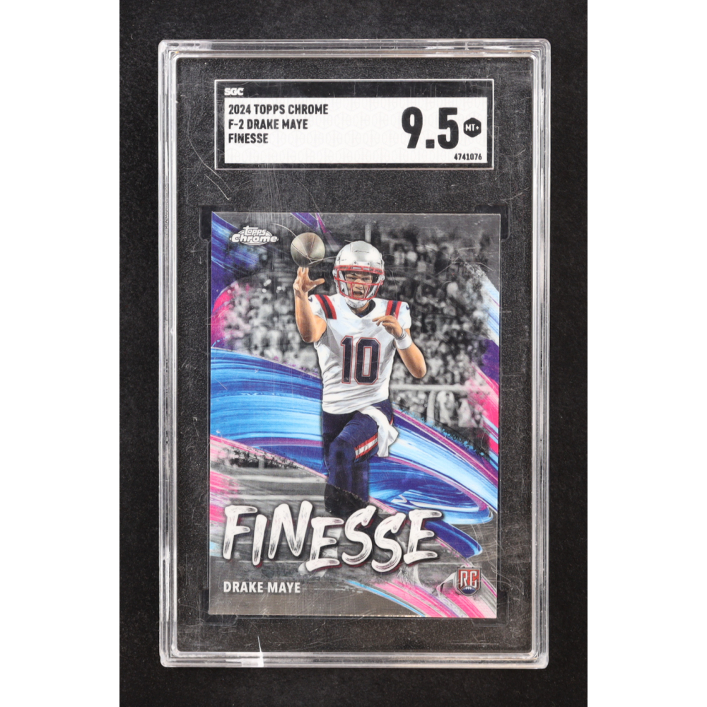 Drake Maye 2024 Topps Chrome Finesse #F2 RC (SGC 9.5) at PristineAuction.com