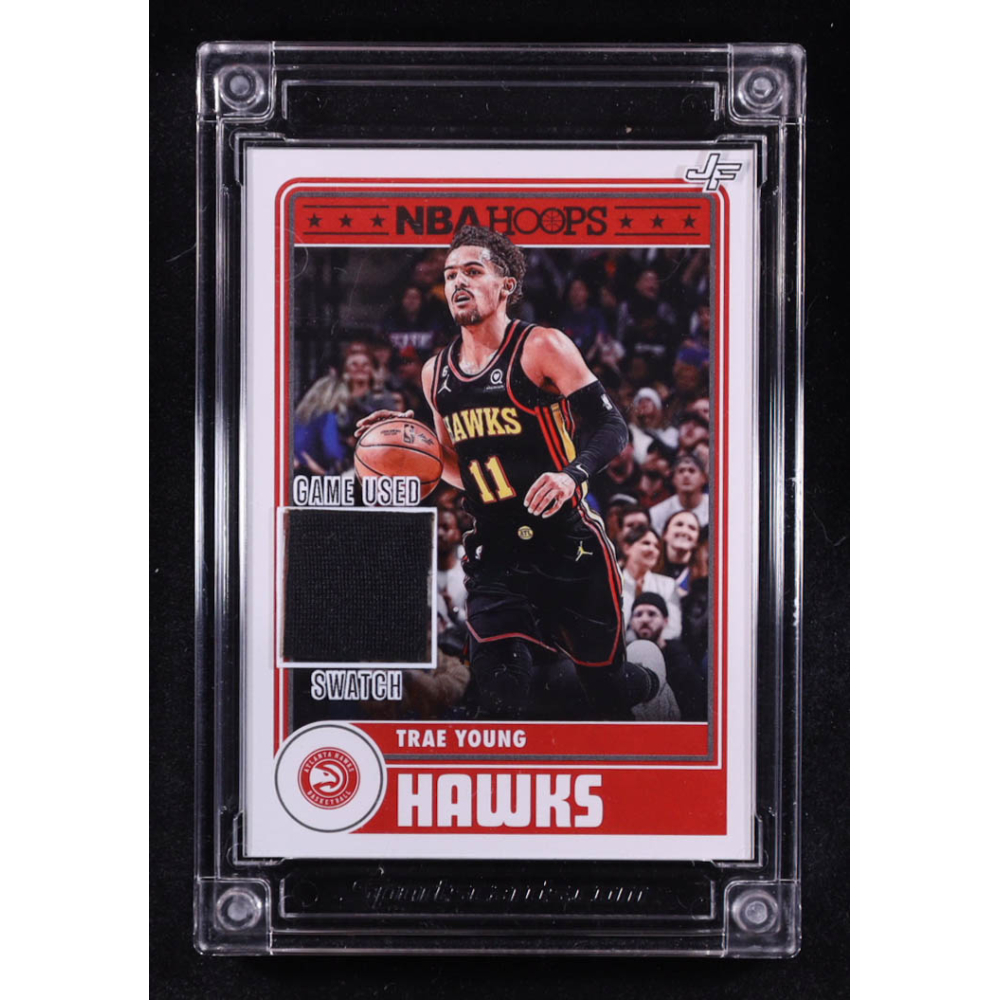 Trae Young 2025 Sportscards.com Jersey Fusion Basketball Edition Game-Used Swatch #TY222SS at PristineAuction.com