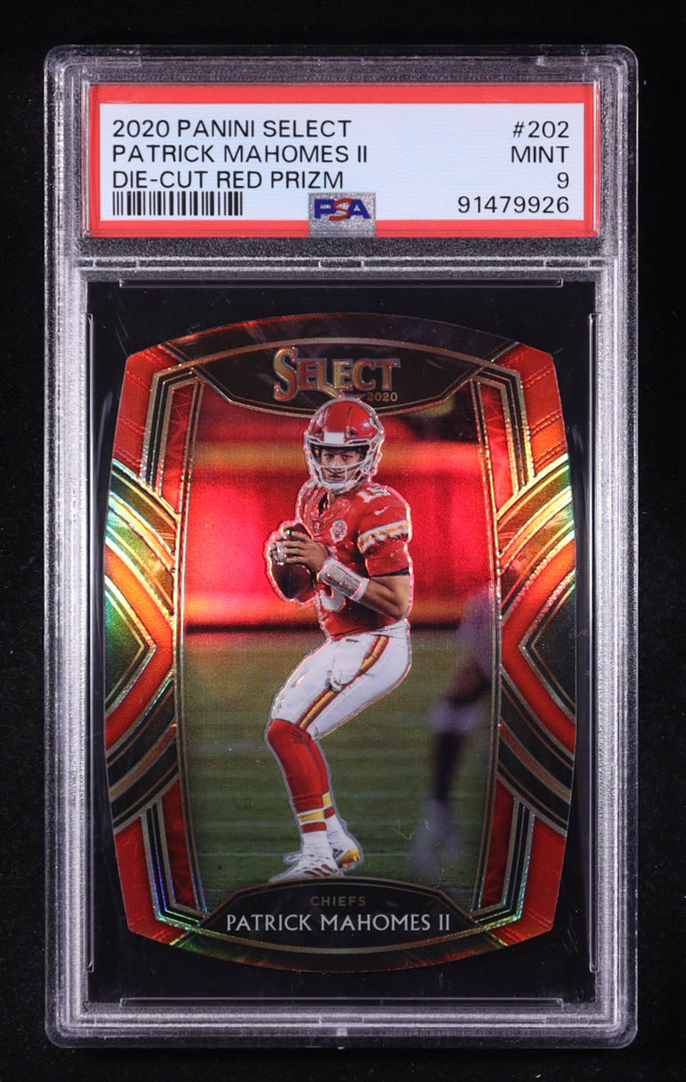 Patrick Mahomes II 2020 Panini Select Die-Cut Red Prizm #202 (PSA 9) at PristineAuction.com Patrick Mahomes II 2020 Panini Select Die-Cut Red Prizm #202 (PSA 9) at PristineAuction.com