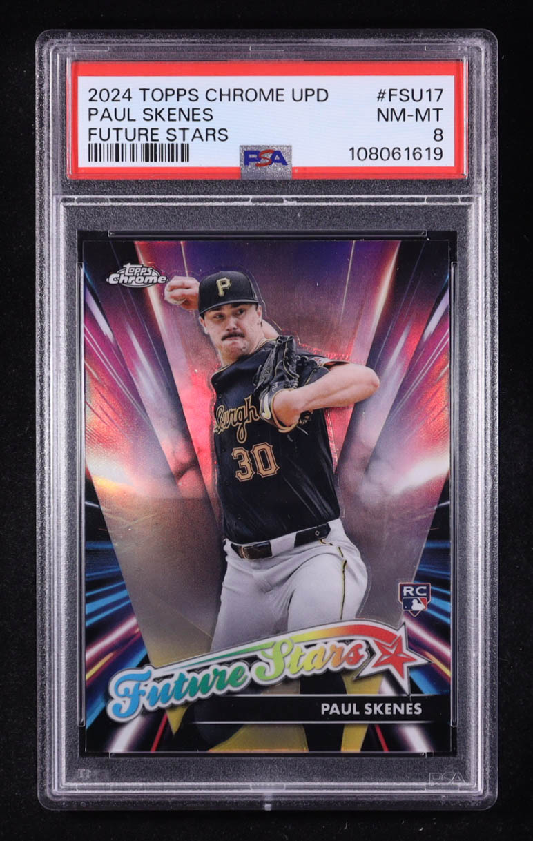 Paul Skenes 2024 Topps Chrome Update Future Stars #FSU-17 RC (PSA 8) at PristineAuction.com Paul Skenes 2024 Topps Chrome Update Future Stars #FSU-17 RC (PSA 8) at PristineAuction.com