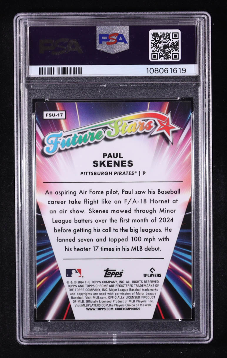 Paul Skenes 2024 Topps Chrome Update Future Stars #FSU-17 RC (PSA 8) at PristineAuction.com Paul Skenes 2024 Topps Chrome Update Future Stars #FSU-17 RC (PSA 8) at PristineAuction.com