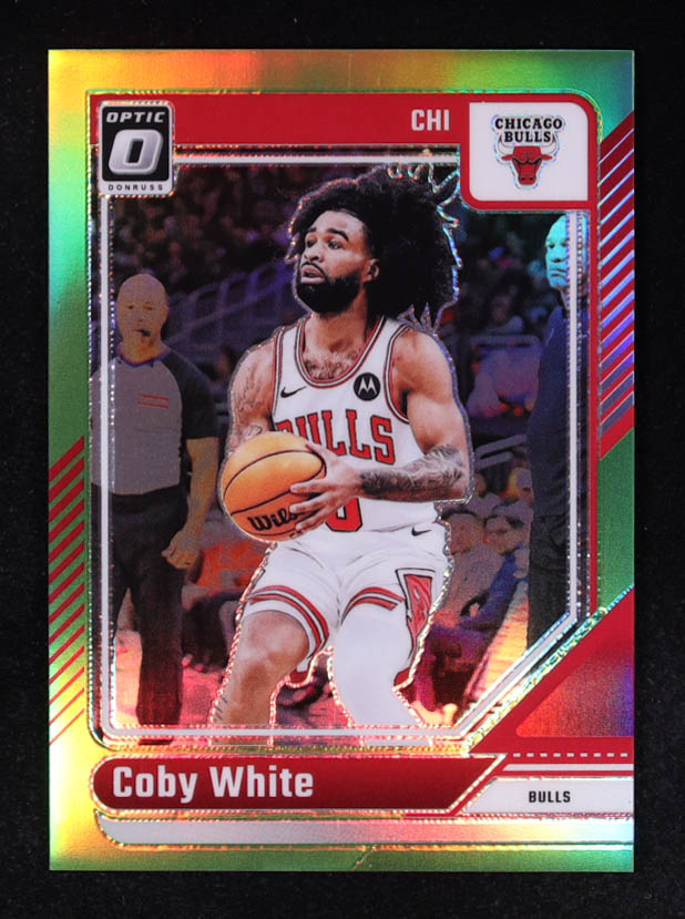 Coby White 2024-25 Donruss Optic Lime Green #76 #003/149 at PristineAuction.com Coby White 2024-25 Donruss Optic Lime Green #76 #003/149 at PristineAuction.com