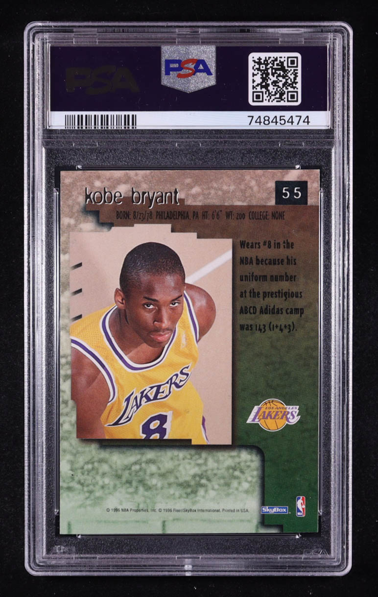 Kobe Bryant 1996 Skybox Premium #55 RC (PSA 9) at PristineAuction.com Kobe Bryant 1996 Skybox Premium #55 RC (PSA 9) at PristineAuction.com