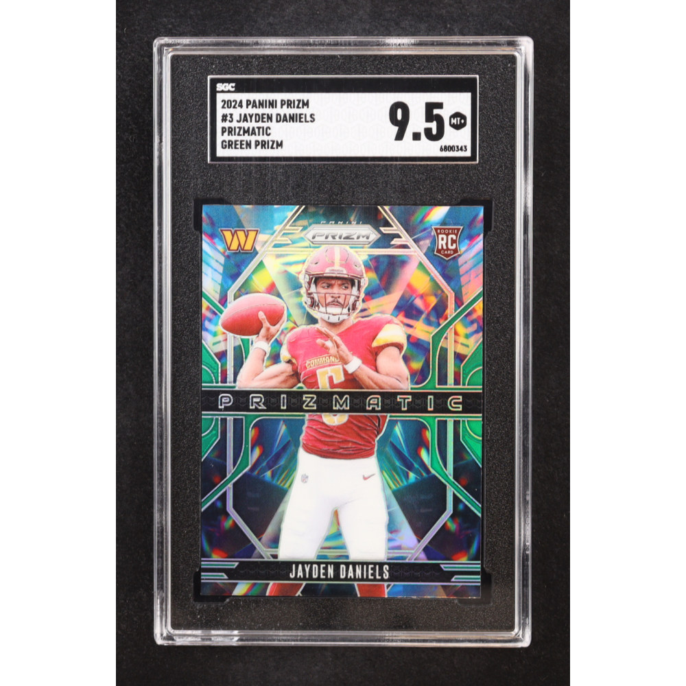Jayden Daniels 2024 Panini Prizm Prizmatic Prizms Green #3 RC (SGC 9.5) at PristineAuction.com