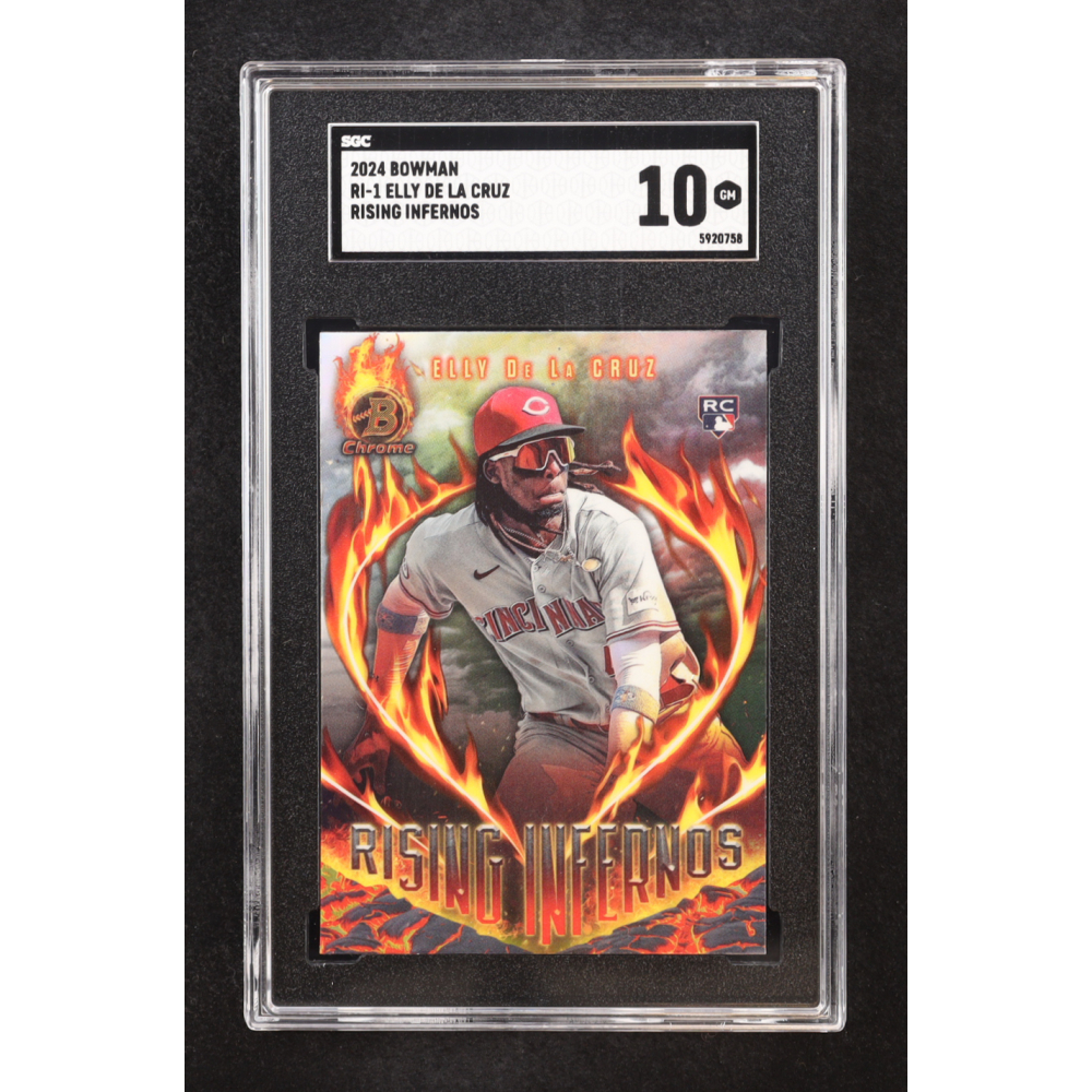 Elly De La Cruz 2024 Bowman Chrome Rising Infernos #RI1 RC (SGC 10) at PristineAuction.com