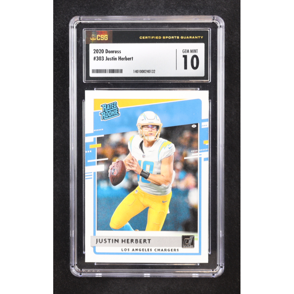 Justin Herbert 2020 Donruss #303 RR RC (CSG 10) at PristineAuction.com