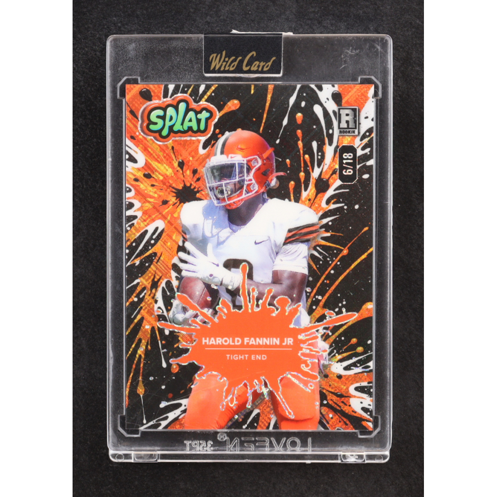 Harold Fannin Jr. 2025 Wild Card Splat Orange Shimmer #HF #06/18 RC at PristineAuction.com