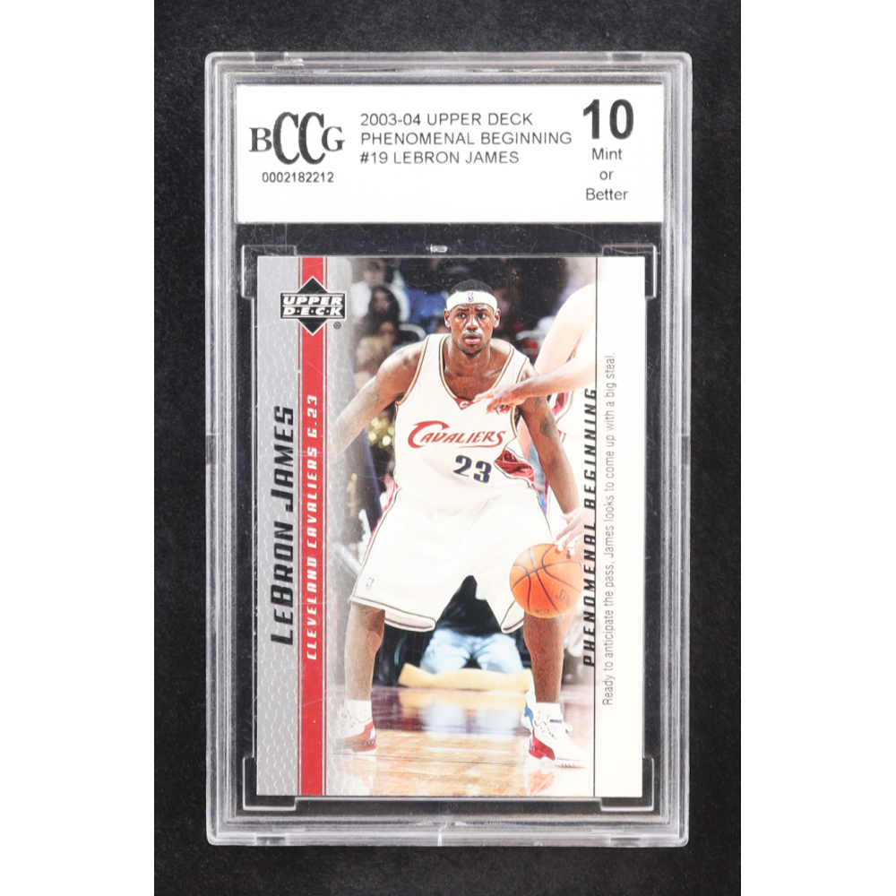 LeBron James 2003-04 Upper Deck Phenomenal Beginning LeBron James #19 RC (BCCG 10) at PristineAuction.com