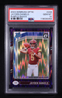 Jayden Daniels 2024 Panini Donruss Optic Purple Shock Rated Rookie #249 RC (PSA 10) at PristineAuction.com