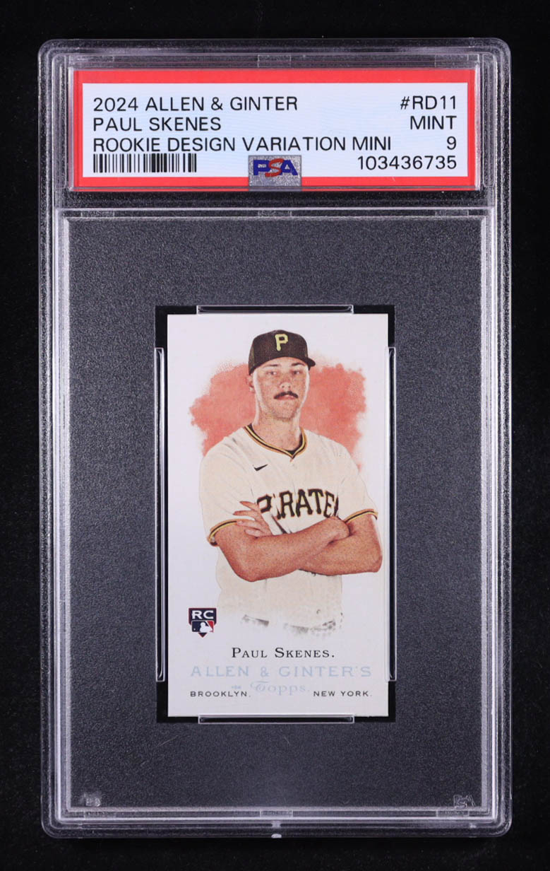 Paul Skenes 2024 Topps Allen & Ginter Rookie Design Variation Mini #RD11 RC (PSA 9) at PristineAuction.com Paul Skenes 2024 Topps Allen & Ginter Rookie Design Variation Mini #RD11 RC (PSA 9) at PristineAuction.com