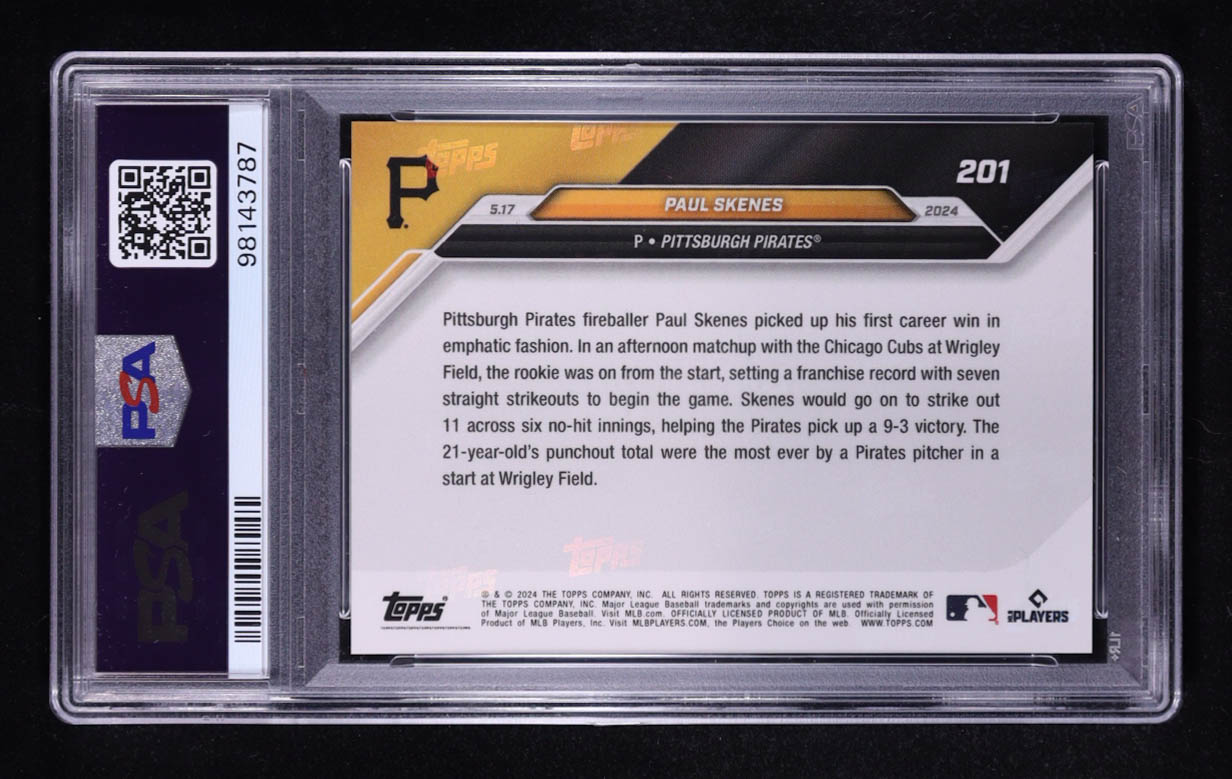 Paul Skenes 2024 Topps Now #201 RC (PSA 10) at PristineAuction.com Paul Skenes 2024 Topps Now #201 RC (PSA 10) at PristineAuction.com