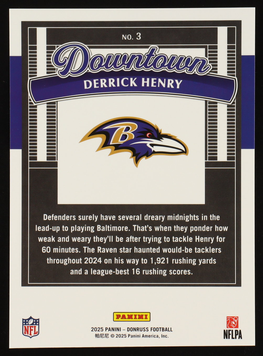 Derrick Henry 2025 Panini Donruss Football Oversized Downtown Jumbo #3 at PristineAuction.com Derrick Henry 2025 Panini Donruss Football Oversized Downtown Jumbo #3 at PristineAuction.com