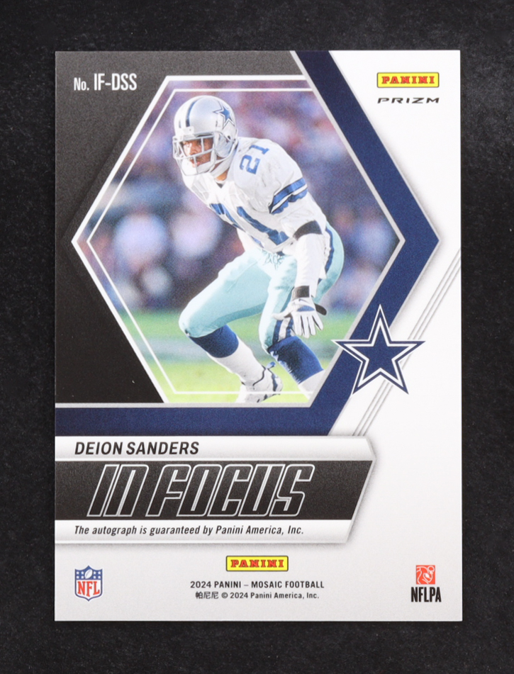 Deion Sanders 2024 Panini Mosaic In Focus Signatures #23 at PristineAuction.com Deion Sanders 2024 Panini Mosaic In Focus Signatures #23 at PristineAuction.com