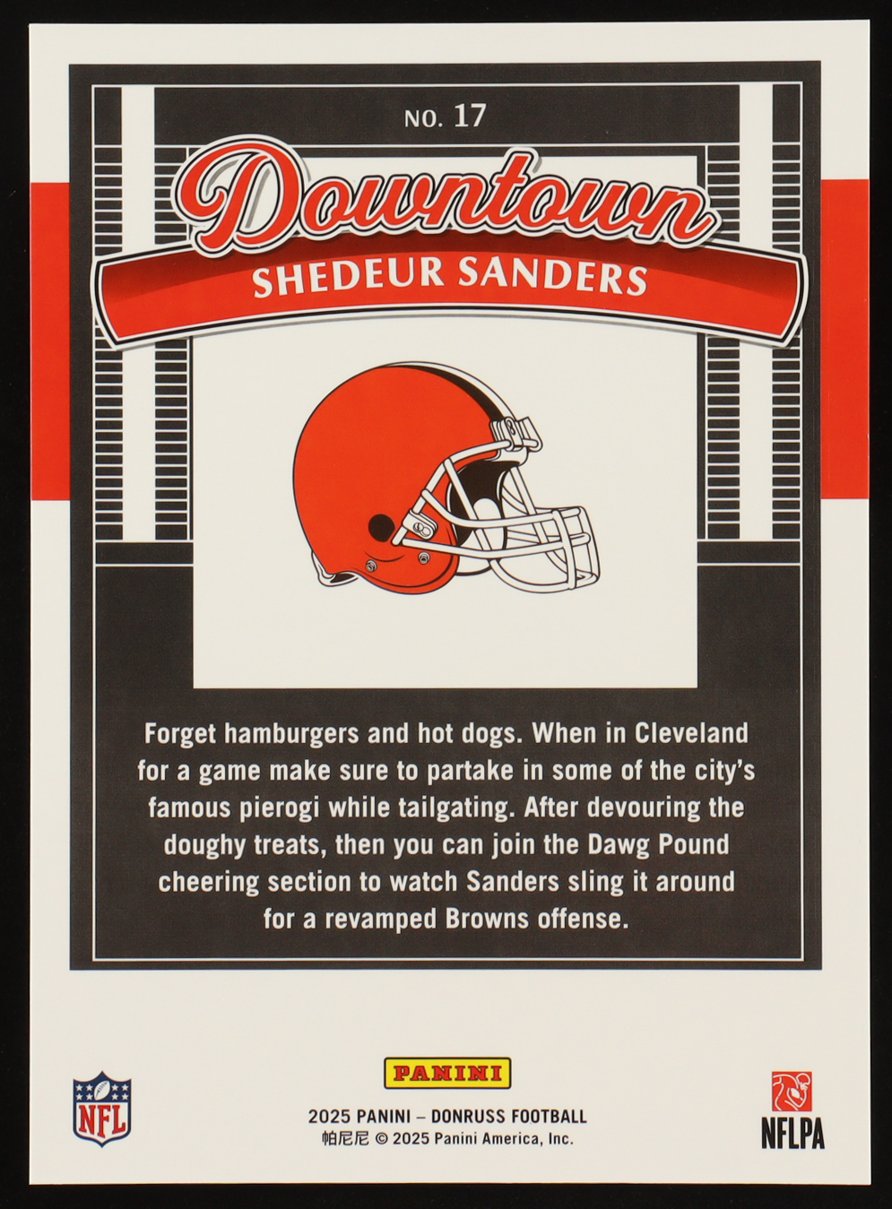 Shedeur Sanders 2025 Panini Donruss Football Oversized Downtown Jumbo #17 RC at PristineAuction.com Shedeur Sanders 2025 Panini Donruss Football Oversized Downtown Jumbo #17 RC at PristineAuction.com