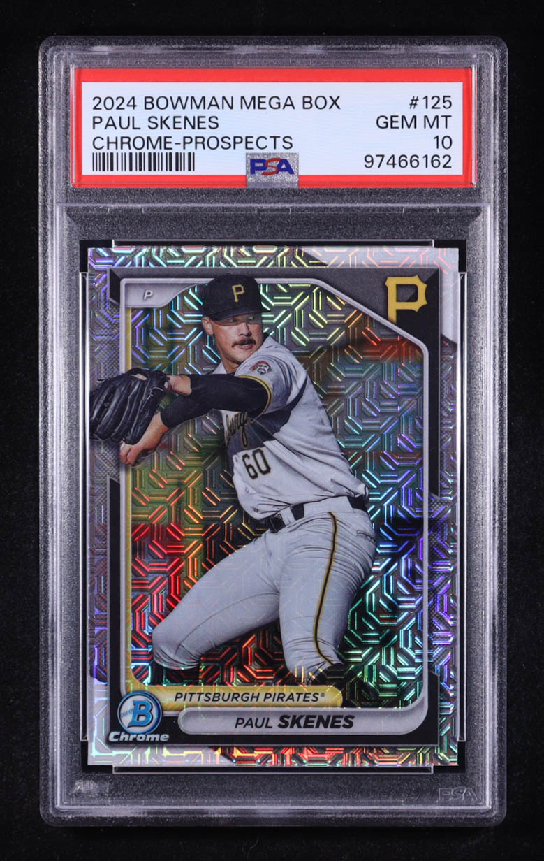Paul Skenes 2024 Bowman Mega Box Chrome-Prospects #125 RC (PSA 10) at PristineAuction.com Paul Skenes 2024 Bowman Mega Box Chrome-Prospects #125 RC (PSA 10) at PristineAuction.com