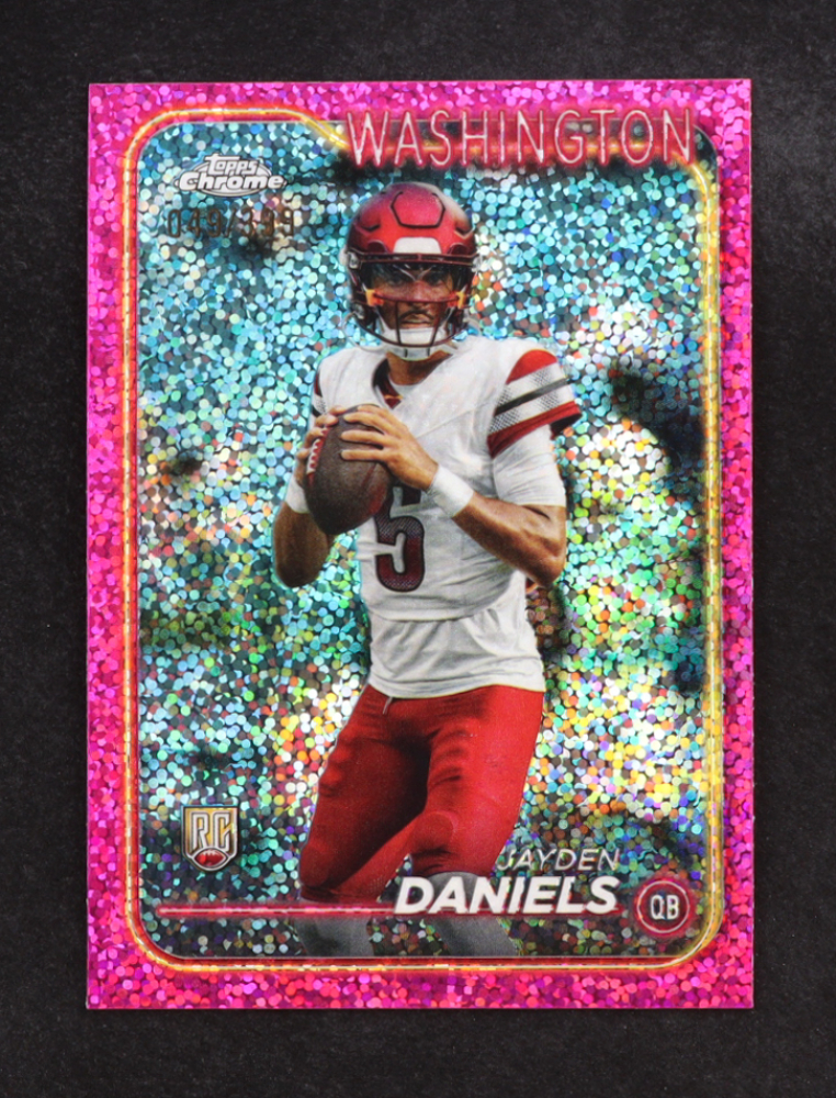 Jayden Daniels 2024 Topps Chrome Magenta Speckle Refractors #201 #049/399 RC