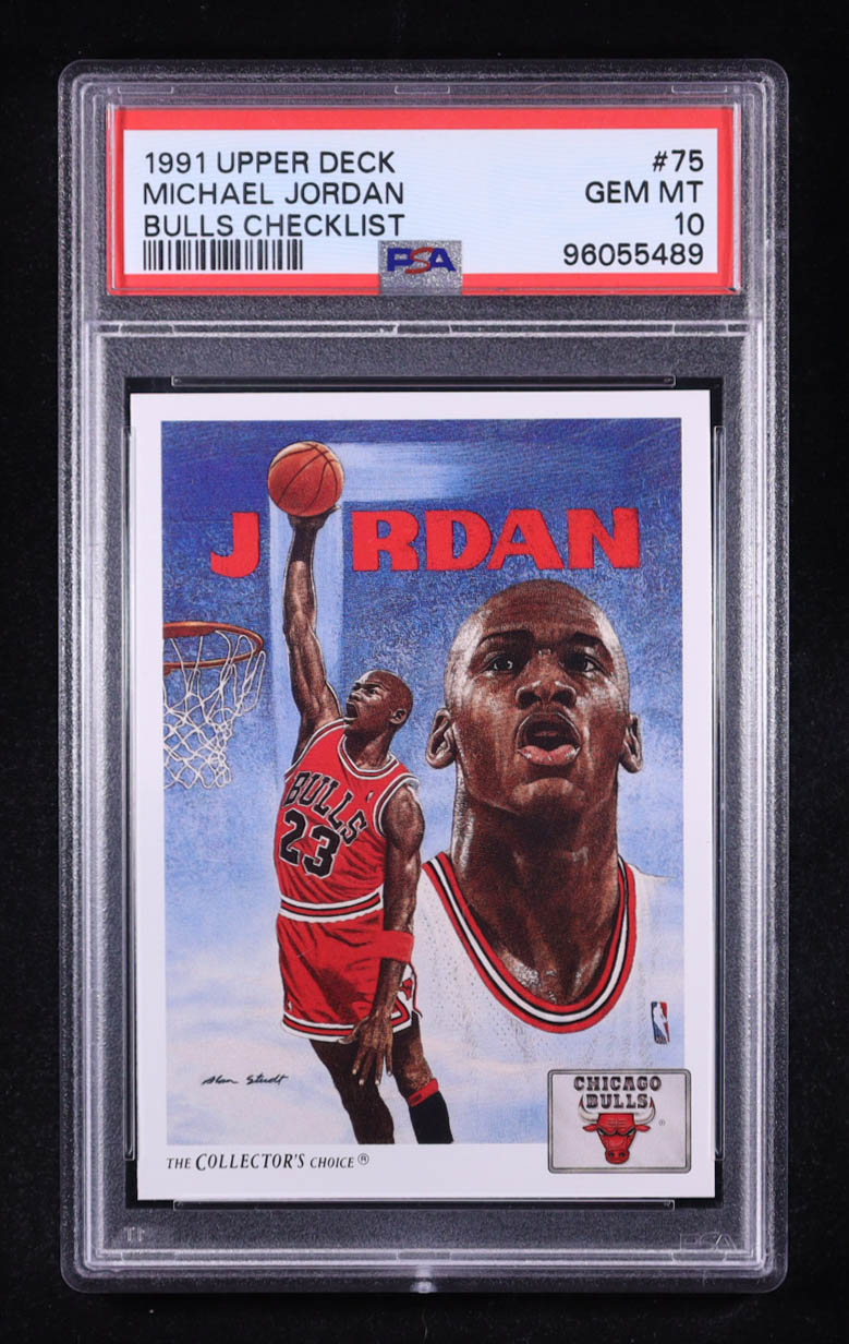 Michael Jordan 1991 Upper Deck Bulls Checklist #75 (PSA 10) at PristineAuction.com Michael Jordan 1991 Upper Deck Bulls Checklist #75 (PSA 10) at PristineAuction.com