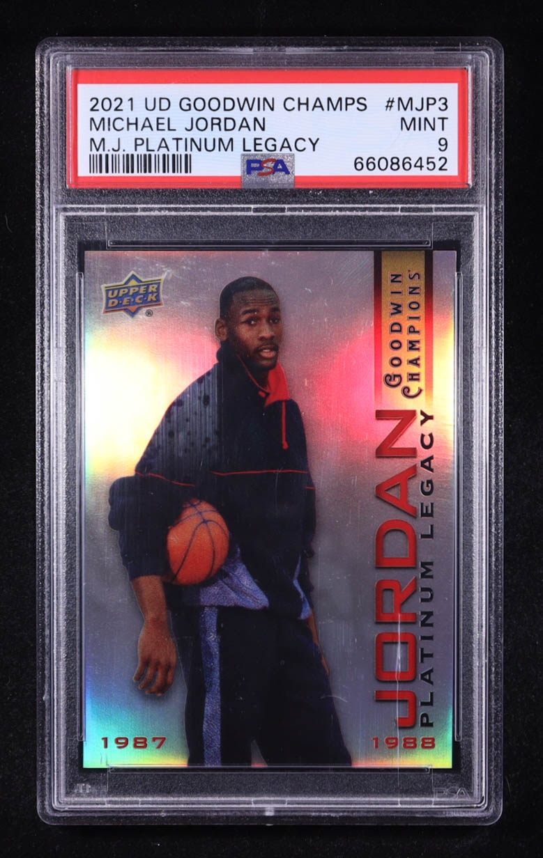 Michael Jordan 2021 Upper Deck Goodwin Champs M.J. Platinum Legacy #MJP-3 (PSA 9) at PristineAuction.com Michael Jordan 2021 Upper Deck Goodwin Champs M.J. Platinum Legacy #MJP-3 (PSA 9) at PristineAuction.com