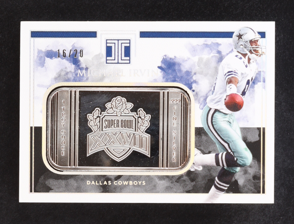 Michael Irvin 2019 Panini Impeccable Silver Super Bowls #12 #16/20 at PristineAuction.com Michael Irvin 2019 Panini Impeccable Silver Super Bowls #12 #16/20 at PristineAuction.com