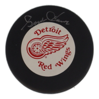 Gordie Howe Signed Red Wings Logo Hockey Puck (JSA) at PristineAuction.com