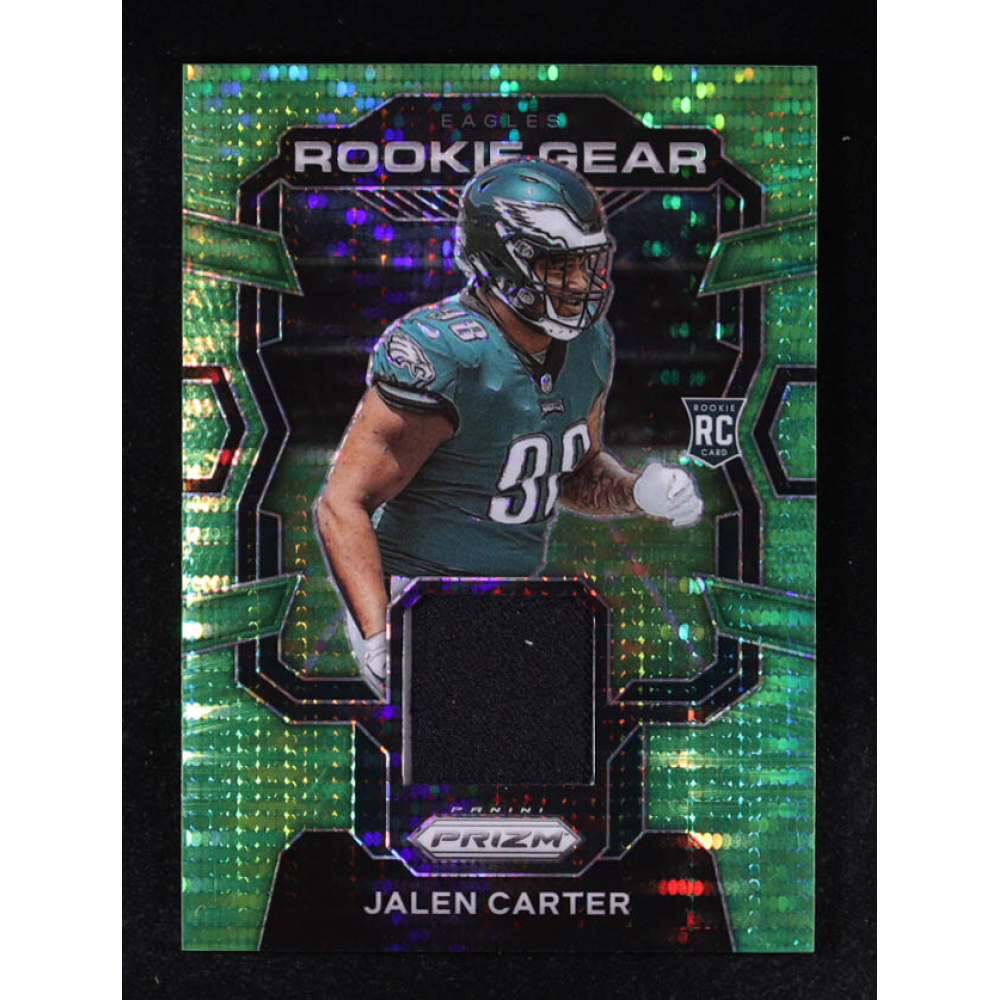 Jalen Carter 2023 Panini Prizm Rookie Gear Prizms Neon Green Pulsar #17 RC at PristineAuction.com