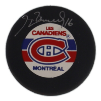 Henri Richard Signed Canadiens Logo Hockey Puck (Beckett) at PristineAuction.com