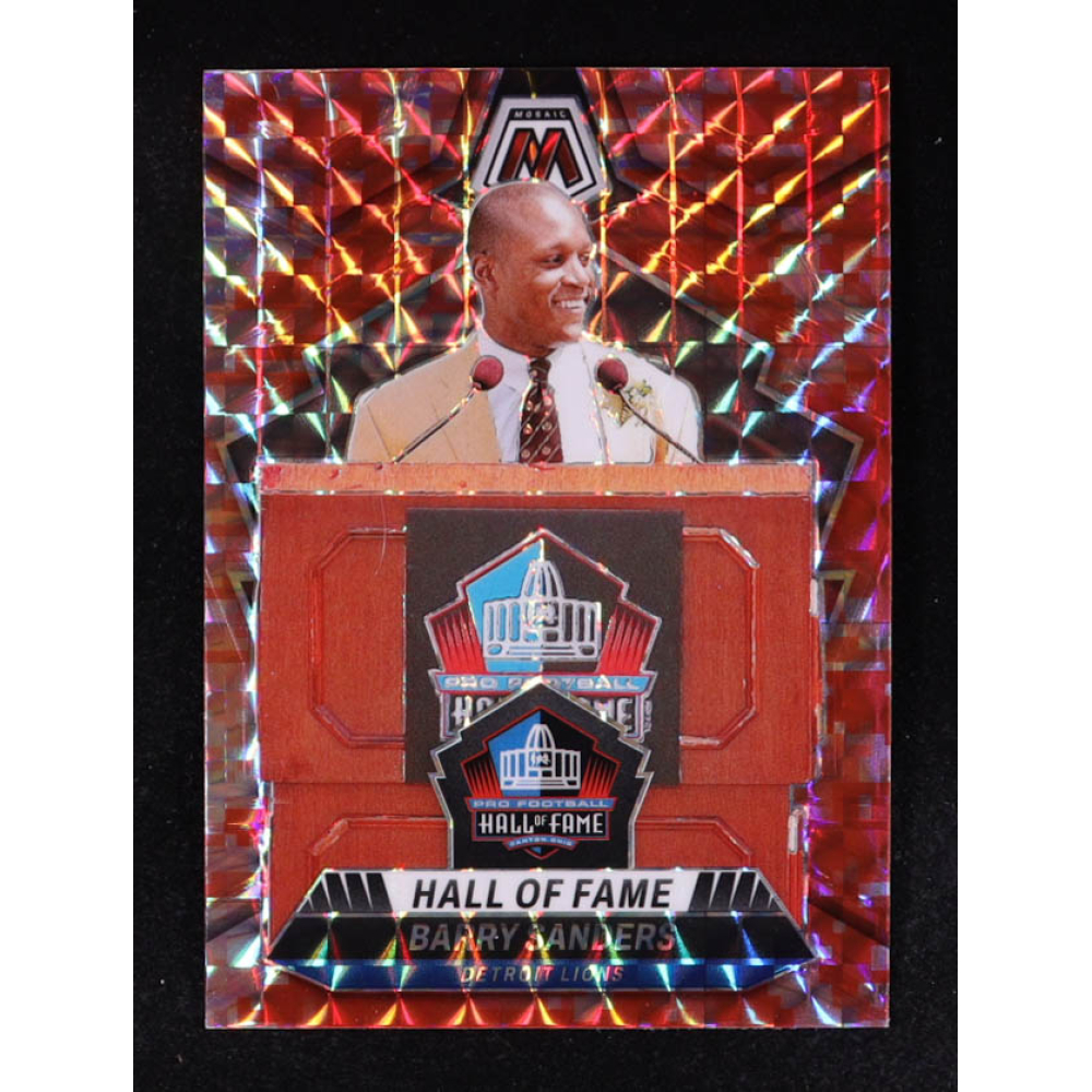 Barry Sanders 2024 Panini Mosaic Mosaic Camo Red #291 HOF at PristineAuction.com