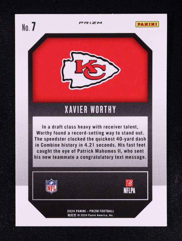 Xavier Worthy 2024 Panini Prizm Emergent Prizms Green Wave #7 RC at PristineAuction.com Xavier Worthy 2024 Panini Prizm Emergent Prizms Green Wave #7 RC at PristineAuction.com