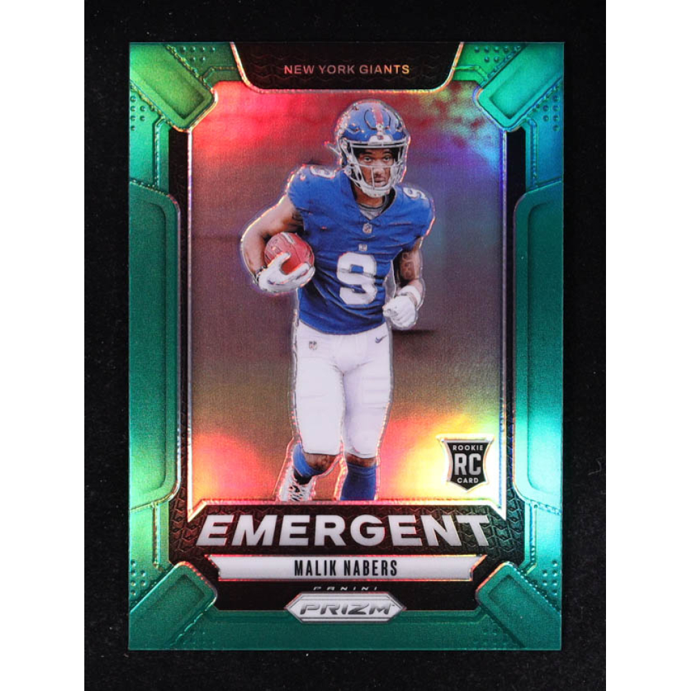 Malik Nabers 2024 Panini Prizm Emergent Prizms Green #6 RC at PristineAuction.com