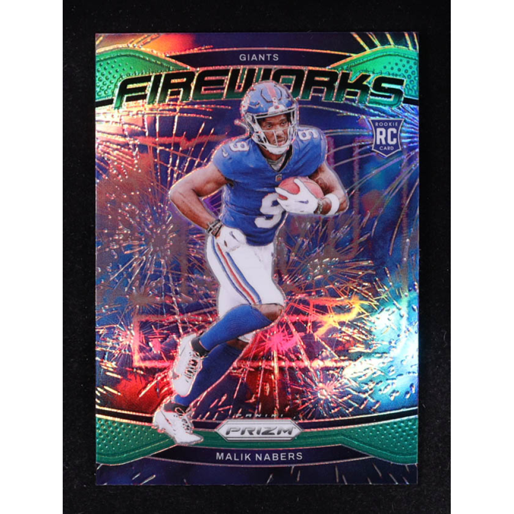 Malik Nabers 2024 Panini Prizm Fireworks Prizms Green #21 RC at PristineAuction.com