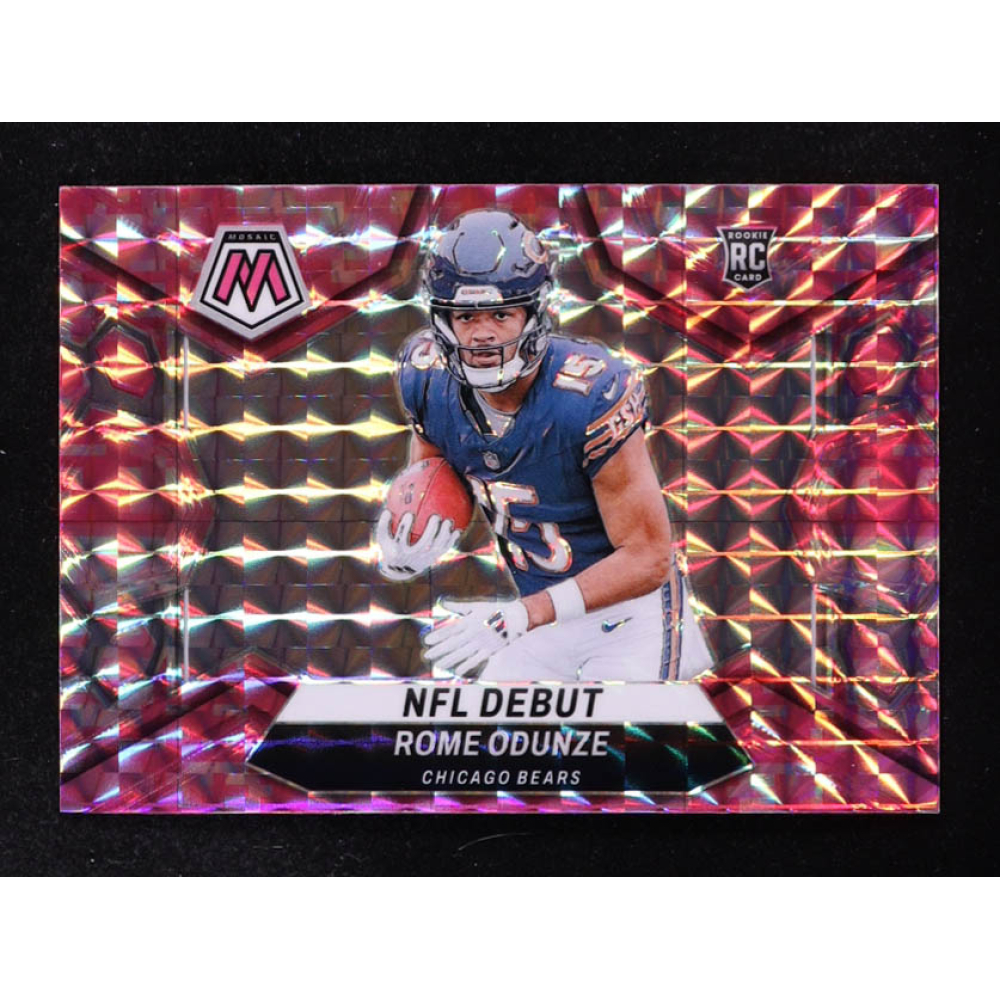Rome Odunze 2024 Panini Mosaic Mosaic Camo Pink #281 DEB RC at PristineAuction.com