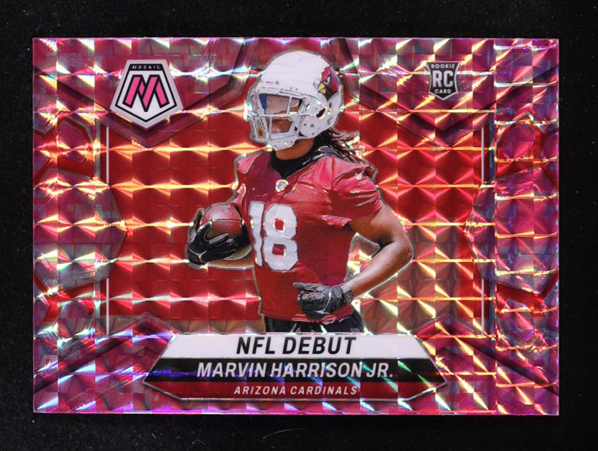 Marvin Harrison Jr. 2024 Panini Mosaic Mosaic Camo Pink #283 DEB RC at PristineAuction.com Marvin Harrison Jr. 2024 Panini Mosaic Mosaic Camo Pink #283 DEB RC at PristineAuction.com