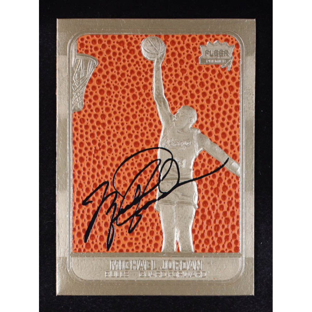 Michael Jordan 1997 Fleer Premier Feel the Game 23KT Gold Card at PristineAuction.com