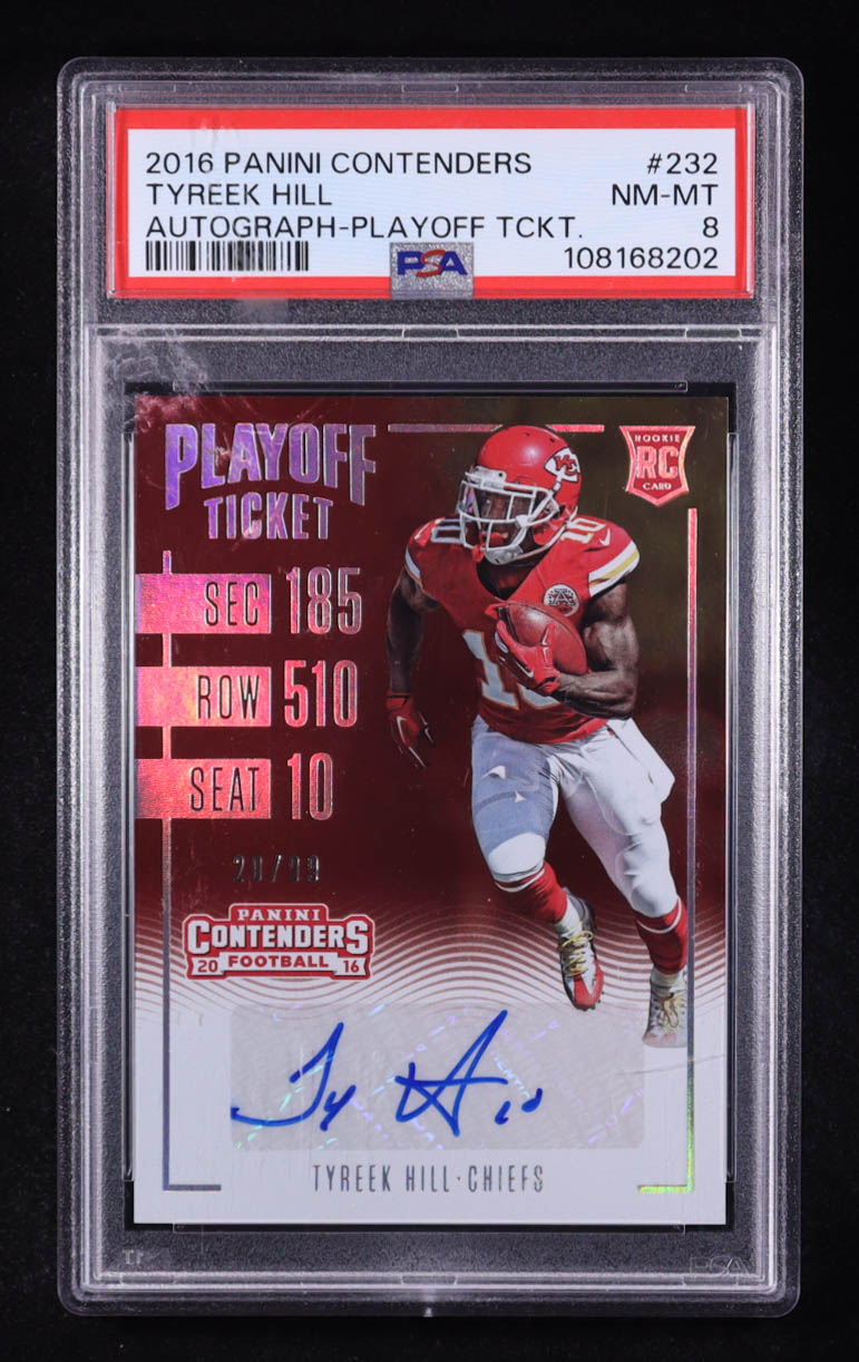 Tyreek Hill 2016 Panini Contenders Playoff Ticket #232 Autograph #20/99 RC (PSA 8) at PristineAuction.com Tyreek Hill 2016 Panini Contenders Playoff Ticket #232 Autograph #20/99 RC (PSA 8) at PristineAuction.com