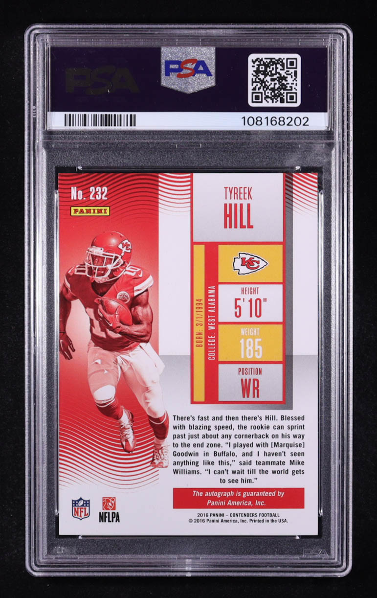 Tyreek Hill 2016 Panini Contenders Playoff Ticket #232 Autograph #20/99 RC (PSA 8) at PristineAuction.com Tyreek Hill 2016 Panini Contenders Playoff Ticket #232 Autograph #20/99 RC (PSA 8) at PristineAuction.com