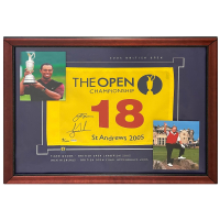 Tiger Woods & Jack Nicklaus Signed 2005 British Open Custom Famed Flag Display (UDA) at PristineAuction.com