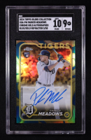 Parker Meadows 2024 Topps Chrome Gilded Collection Gold Autographs Blue Gold Refractors #CGAPM #05/50 RC (SGC 9 | Auto 10) at PristineAuction.com