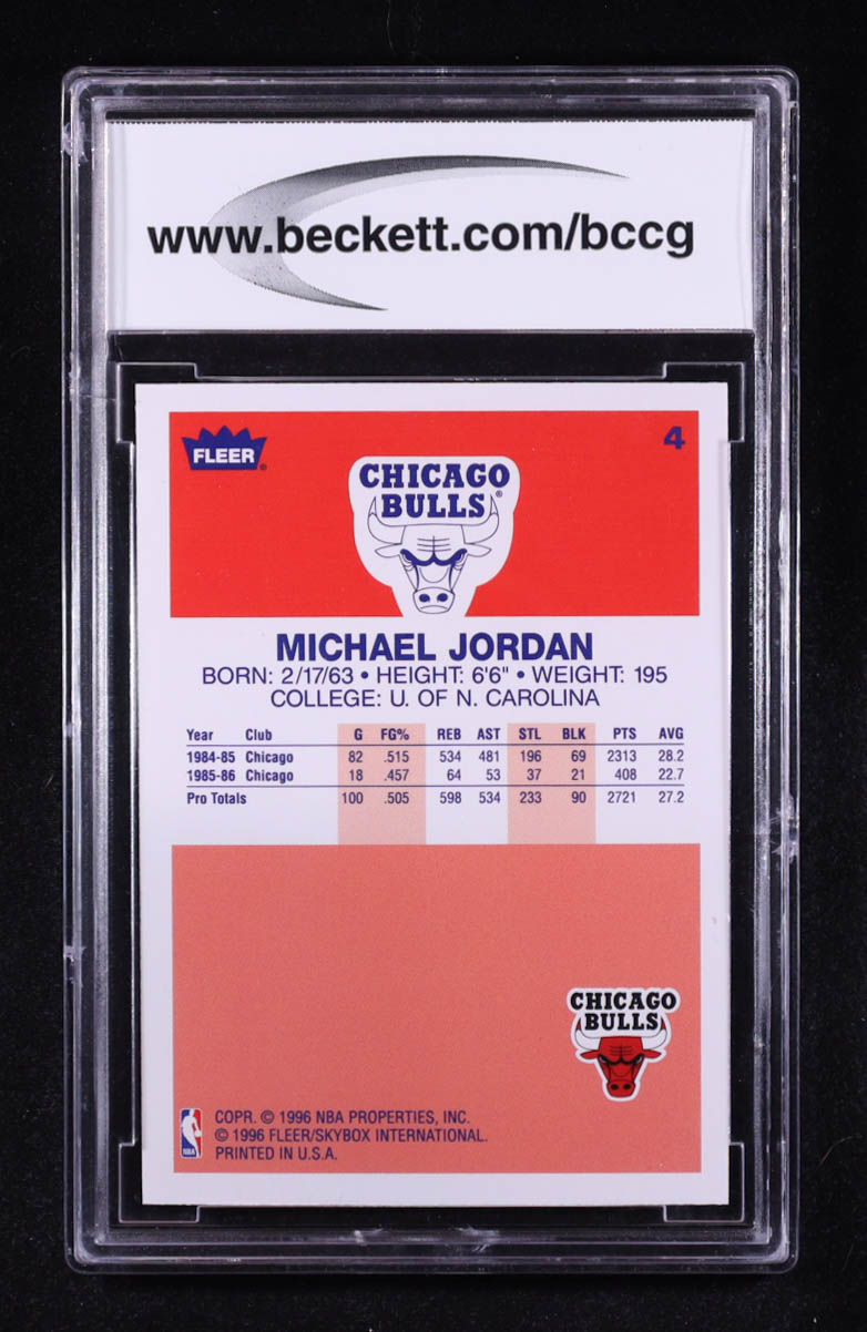 Michael Jordan 1996-97 Fleer Premier Decade Of Excellence #4 (BCCG 10) at PristineAuction.com Michael Jordan 1996-97 Fleer Premier Decade Of Excellence #4 (BCCG 10) at PristineAuction.com