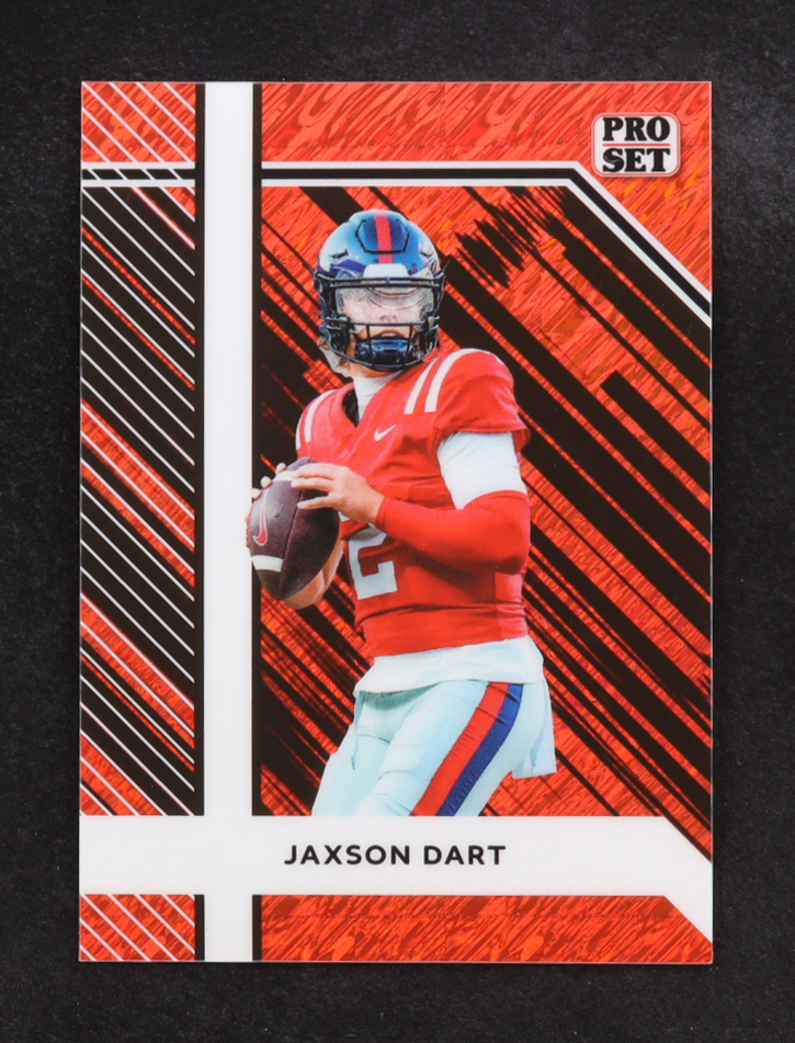 Jaxson Dart 2024 Pro Set Red Shimmer #PSB143 #2/5 RC at PristineAuction.com Jaxson Dart 2024 Pro Set Red Shimmer #PSB143 #2/5 RC at PristineAuction.com