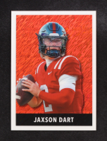 Jaxson Dart 2024 Leaf Metal '48 Leaf Red Shimmer #48B22 #3/5 RC at PristineAuction.com