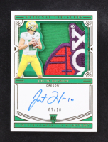 Justin Herbert 2020 Panini National Treasures Collegiate College Silhouette Signatures Bowl Logo #104 #05/10 RC at PristineAuction.com