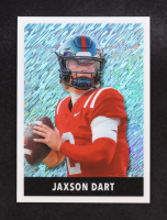 Jaxson Dart 2024 Leaf Metal '48 Leaf Light Blue Shimmer #48B22 #09/10 RC at PristineAuction.com