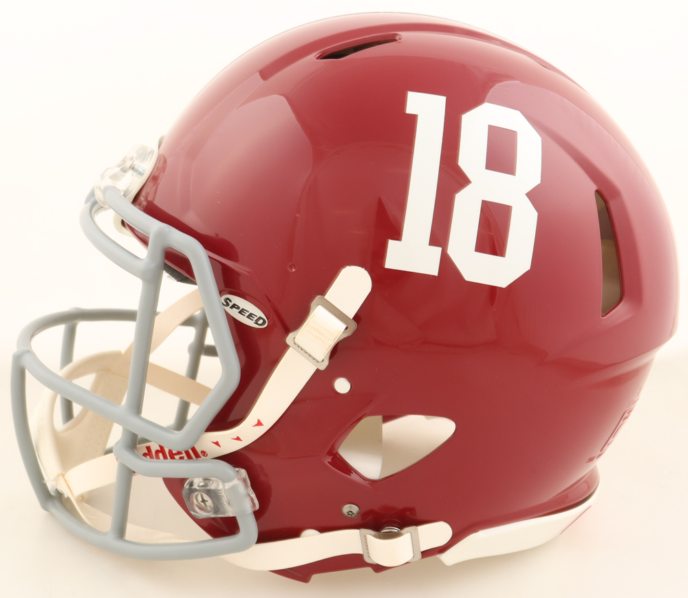 Jalen Milroe Signed Alabama Crimson Tide Full-Size Authentic On-Field Speed Helmet Inscribed "Nightmare at Jordan-Hare" (Fanatics) at PristineAuction.com Jalen Milroe Signed Alabama Crimson Tide Full-Size Authentic On-Field Speed Helmet Inscribed "Nightmare at Jordan-Hare" (Fanatics) at PristineAuction.com