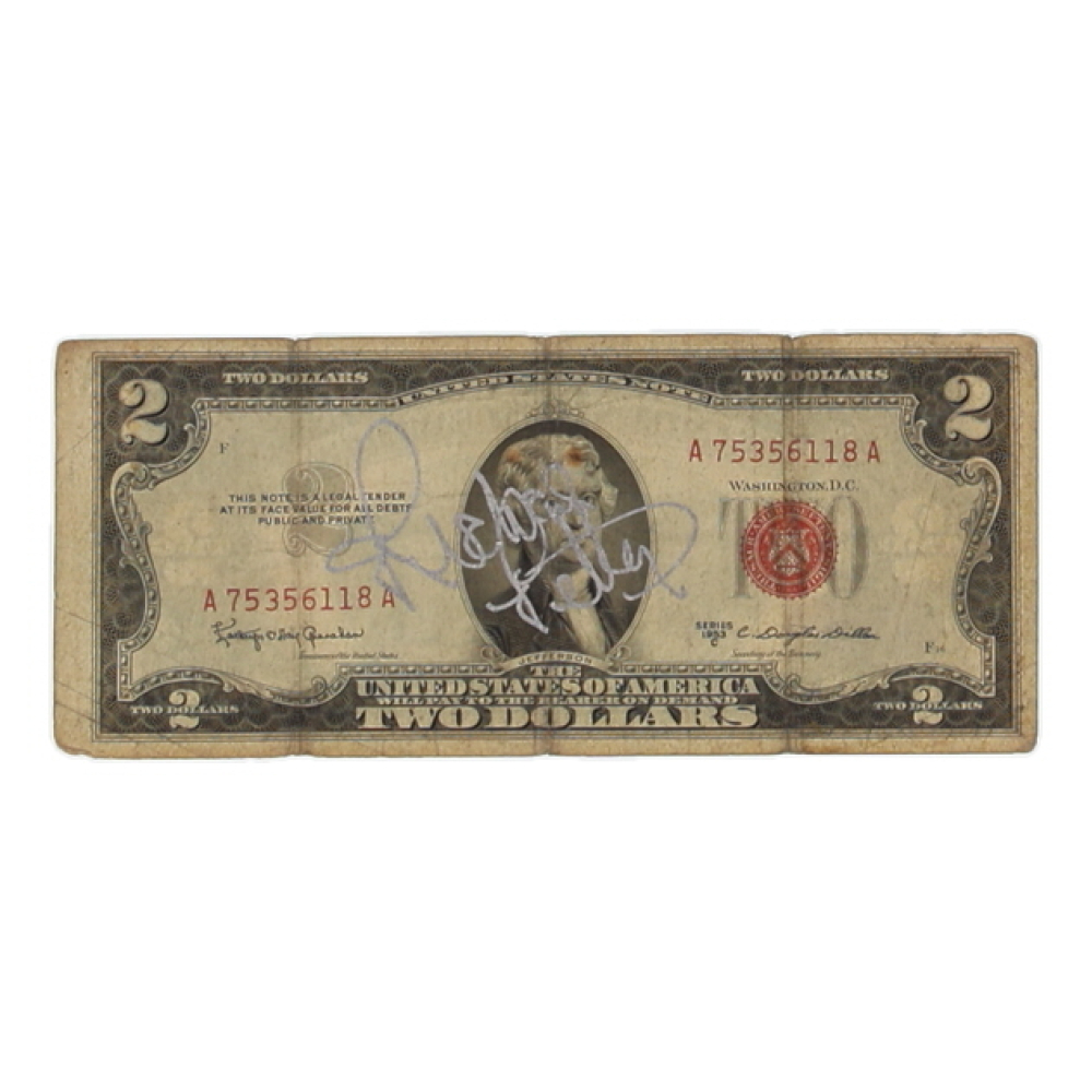 Richard Petty Signed 1953-C United States $2 Two Dollar Legal Tender Note - Red Seal (JSA) at PristineAuction.com
